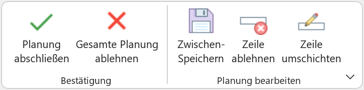 LeanMIS Planung in Excel Ribbon